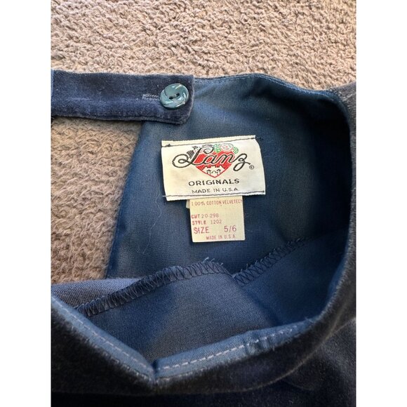 Vintage Lang Originals Navy Blue Long Sleeve Dress Red Size 5/6 USA - Picture 6 of 12